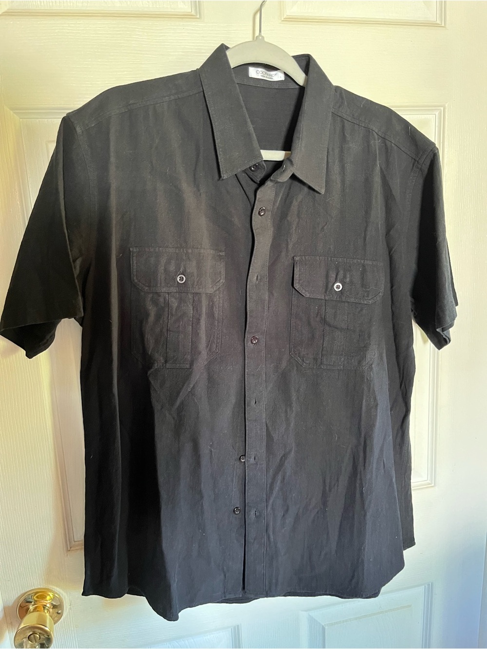 C&C California Black Short-Sleeve Button Front Workshirt